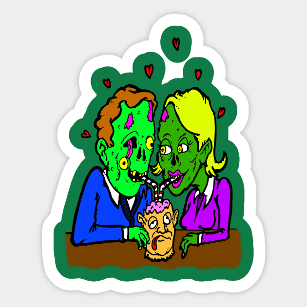 Young zombies in love Sticker by Bleake